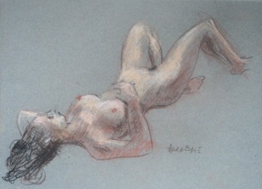 Drawing titled "ALLONGEE II" by Claude Hardenne, Original Artwork, Pastel