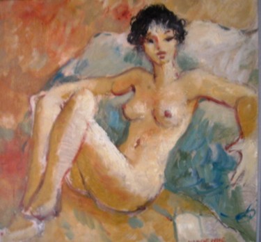 Painting titled "sérénité" by Claude Hardenne, Original Artwork, Oil