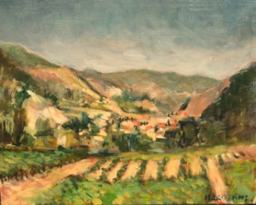 Painting titled "ARDECHE (final)" by Claude Hardenne, Original Artwork, Oil