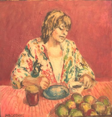 Peinture intitulée "Déjeuner" par Claude Hardenne, Œuvre d'art originale, Huile