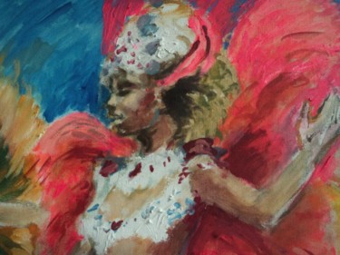Peinture intitulée "Carnaval 4 (détail)" par Claude Hardenne, Œuvre d'art originale, Huile