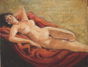 Peinture intitulée "Mlle O." par Claude Hardenne, Œuvre d'art originale, Huile