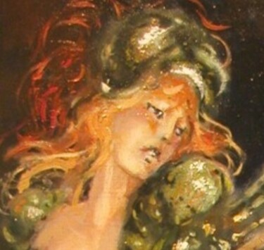 Peinture intitulée ""une chevlière" (dé…" par Claude Hardenne, Œuvre d'art originale, Huile