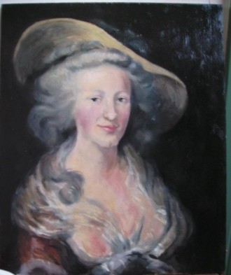 Painting titled "Portrait de Dame pa…" by Claude Hardenne, Original Artwork, Oil