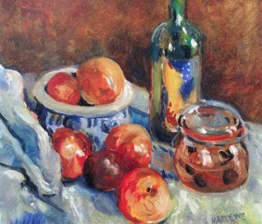 Peinture intitulée "POMMES" par Claude Hardenne, Œuvre d'art originale