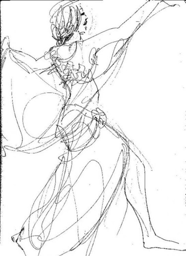 Dessin intitulée "danseuse" par Claude Hardenne, Œuvre d'art originale