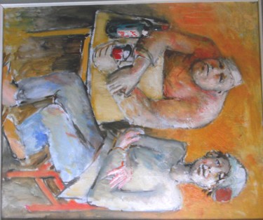 Painting titled ""Moi, mon fils l'es…" by Claude Hardenne, Original Artwork