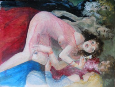 Peinture intitulée ""fofolle"" par Claude Hardenne, Œuvre d'art originale