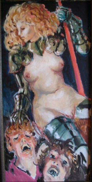 Painting titled ""Chevalière et mana…" by Claude Hardenne, Original Artwork