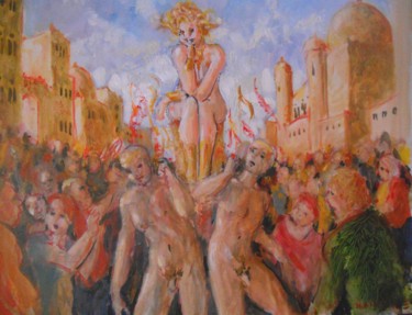 Painting titled "La joyeuse entrée d…" by Claude Hardenne, Original Artwork