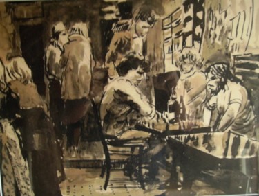 "au café" başlıklı Tablo Claude Hardenne tarafından, Orijinal sanat