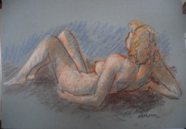 Dessin intitulée "étude de nu" par Claude Hardenne, Œuvre d'art originale