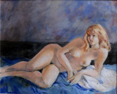 Painting titled "allongée" by Claude Hardenne, Original Artwork