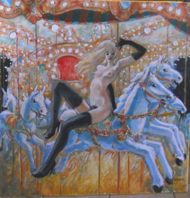 Peinture intitulée "Carrousel" par Claude Hardenne, Œuvre d'art originale