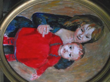 Peinture intitulée "La robe rouge de Ma…" par Claude Hardenne, Œuvre d'art originale