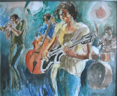 Painting titled "JAZZ" by Claude Hardenne, Original Artwork