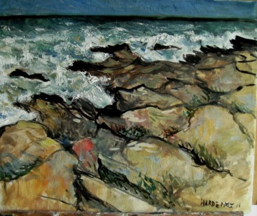 Painting titled "Audresselles; les r…" by Claude Hardenne, Original Artwork