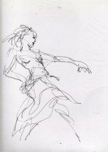 Dessin intitulée "Mouvement de danse" par Claude Hardenne, Œuvre d'art originale