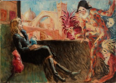 Peinture intitulée "Rêver Venise..." par Claude Hardenne, Œuvre d'art originale