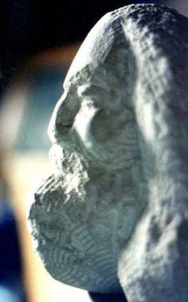 Sculpture intitulée "Vieillard barbu" par Claude Hardenne, Œuvre d'art originale