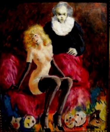 Pintura titulada "La duègne santa cen…" por Claude Hardenne, Obra de arte original