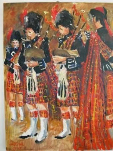 Schilderij getiteld "SCOTTISH" door Claude Hardenne, Origineel Kunstwerk