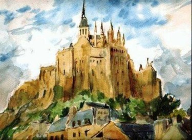Pintura titulada "Le Mont Saint Michel" por Claude Hardenne, Obra de arte original