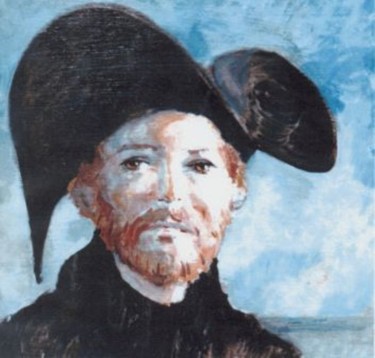 Peinture intitulée "Autoportrait "pirat…" par Claude Hardenne, Œuvre d'art originale