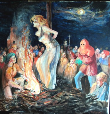 Painting titled "Anne de Chantraine,…" by Claude Hardenne, Original Artwork