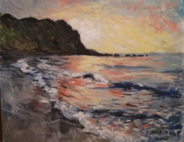 Peinture intitulée "crépuscule au cap g…" par Claude Hardenne, Œuvre d'art originale