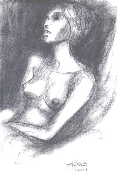 Drawing titled "rêveuse" by Claude Hardenne, Original Artwork