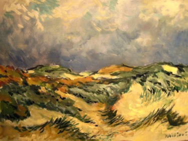 Painting titled "Dunes (côte belge)" by Claude Hardenne, Original Artwork