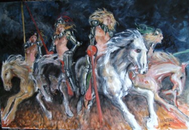 Painting titled "Chevalières de l'Ap…" by Claude Hardenne, Original Artwork