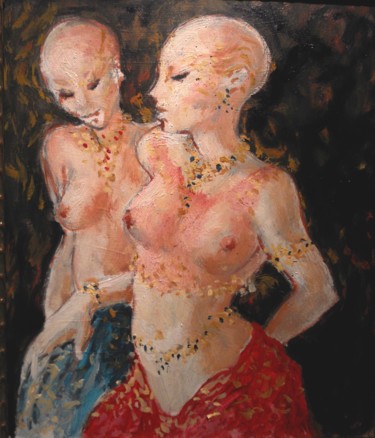 Peinture intitulée "danseuses rasées" par Claude Hardenne, Œuvre d'art originale