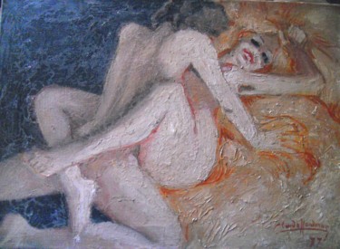 Painting titled "COUPLE COPULE" by Claude Hardenne, Original Artwork