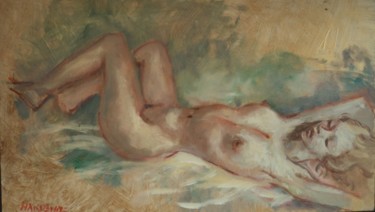 Painting titled "Etendue" by Claude Hardenne, Original Artwork