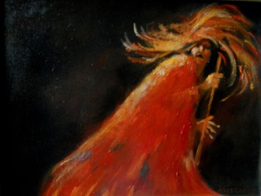 Painting titled "Sorcier!" by Claude Hardenne, Original Artwork