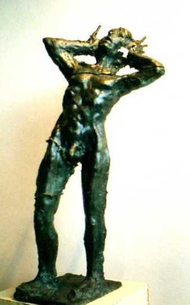 Sculpture titled "L'homme foudroyé" by Claude Hardenne, Original Artwork