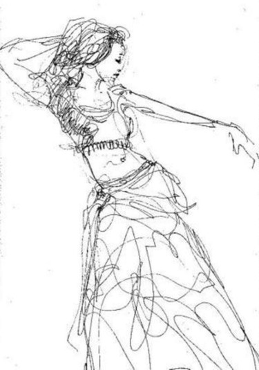 Dessin intitulée "Danseuse" par Claude Hardenne, Œuvre d'art originale