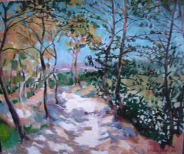 Peinture intitulée "Sentier près de St-…" par Claude Hardenne, Œuvre d'art originale