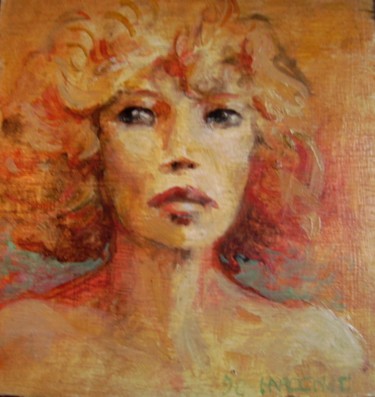 Malerei mit dem Titel "portrait de femme" von Claude Hardenne, Original-Kunstwerk