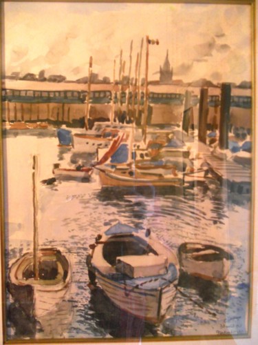 Peinture intitulée "Port de Blankenberg…" par Claude Hardenne, Œuvre d'art originale