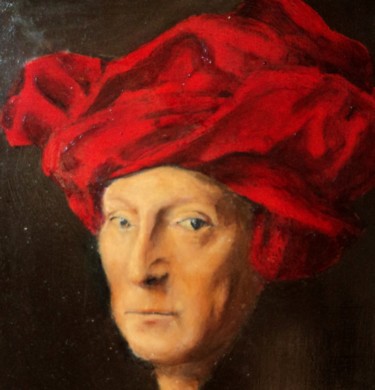 Painting titled "Van Eyck; l'homme a…" by Claude Hardenne, Original Artwork