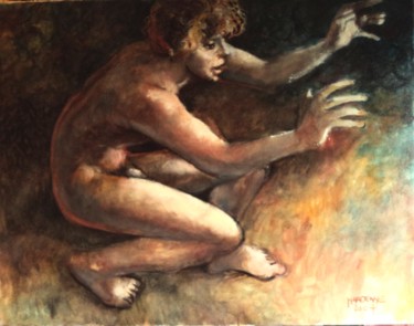 Malerei mit dem Titel "voleur de feu!" von Claude Hardenne, Original-Kunstwerk