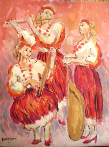 Painting titled "Bandouristes ukrain…" by Claude Hardenne, Original Artwork