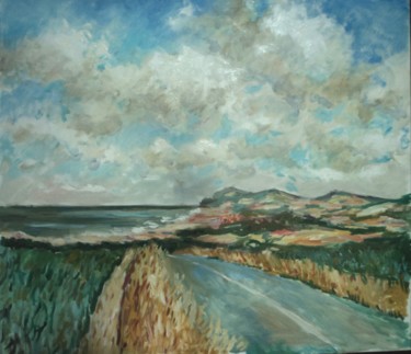 Peinture intitulée "la route vers Wissa…" par Claude Hardenne, Œuvre d'art originale, Huile