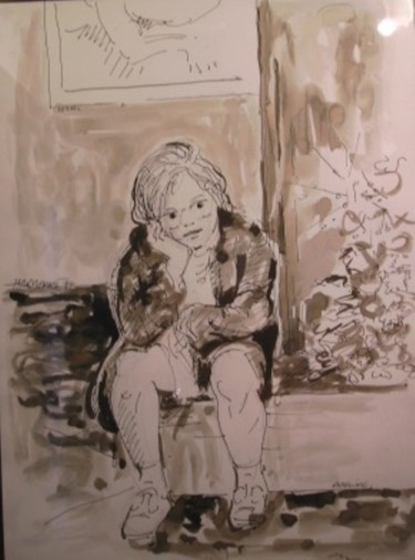 Drawing titled "Adeline" by Claude Hardenne, Original Artwork