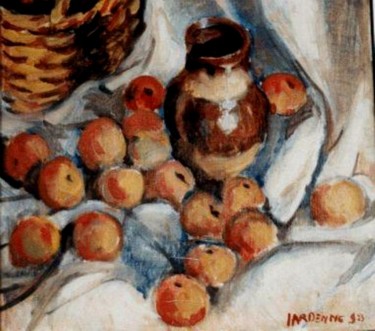 Painting titled "Les pommes" by Claude Hardenne, Original Artwork