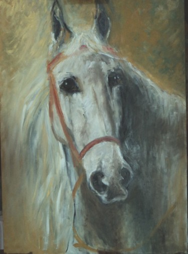 Painting titled "equus" by Claude Hardenne, Original Artwork