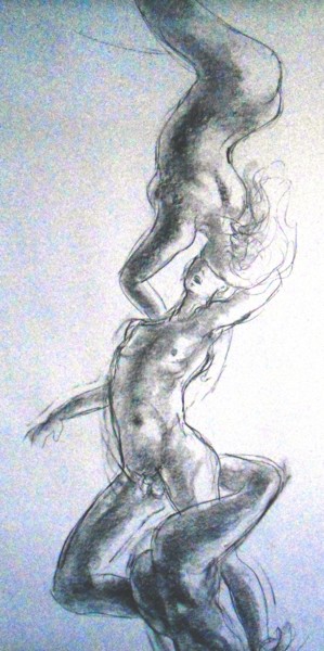 Tekening getiteld "la nuit des temps (…" door Claude Hardenne, Origineel Kunstwerk